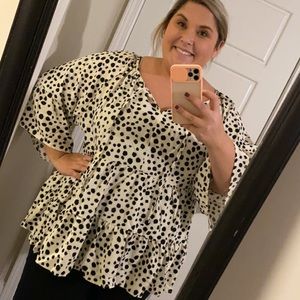 Plus Size Dalmatian Babydoll Top